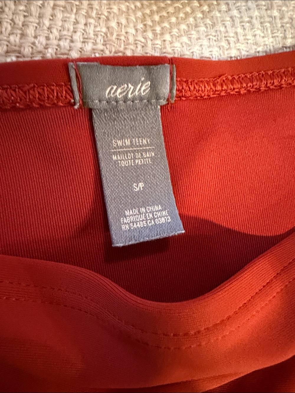 aerie Rust Red Bikini Bottom with Billabong Pink Floral Smocked Bandeau Top - Picture 2 of 7